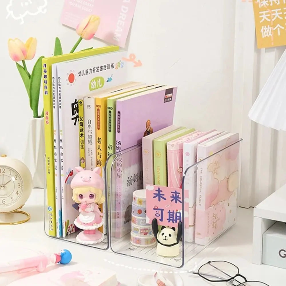 Transparent Book Stand Simple Free Combination U-shaped Book Organizer Acrylic Book Folder Desk Storage Rack Home Office