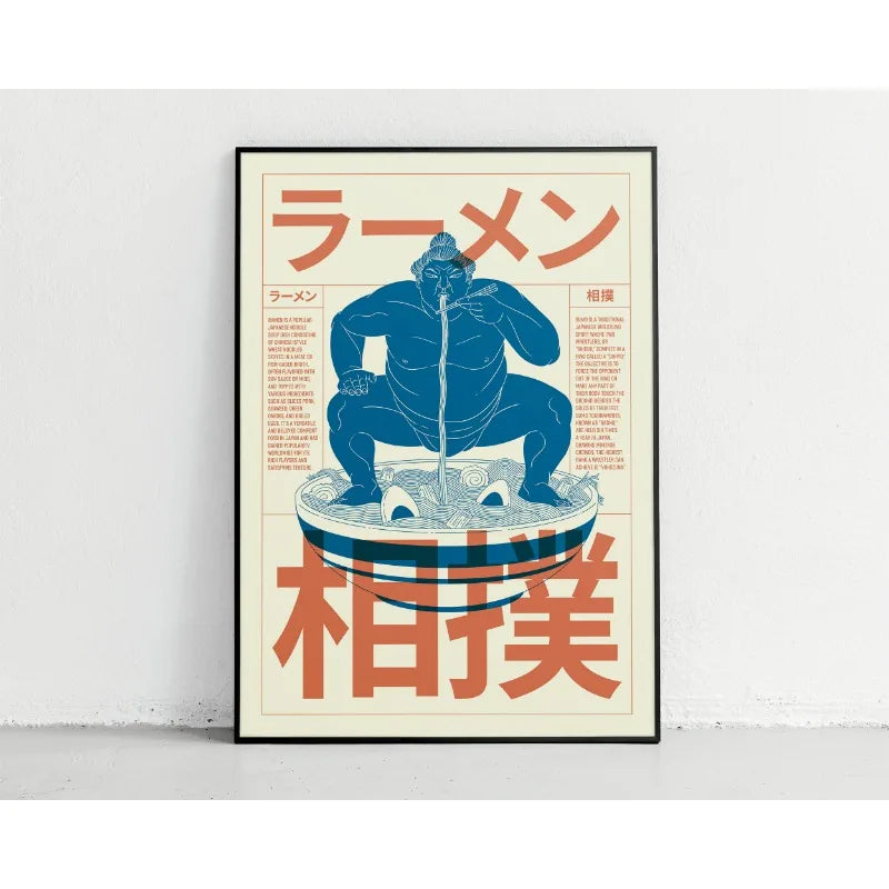 Japanese Contemporary Tokyo Artworks Poster Big Sunrise Waves Mount Fuji Monster Canvas Painting Wall Art Living Room Home Decor