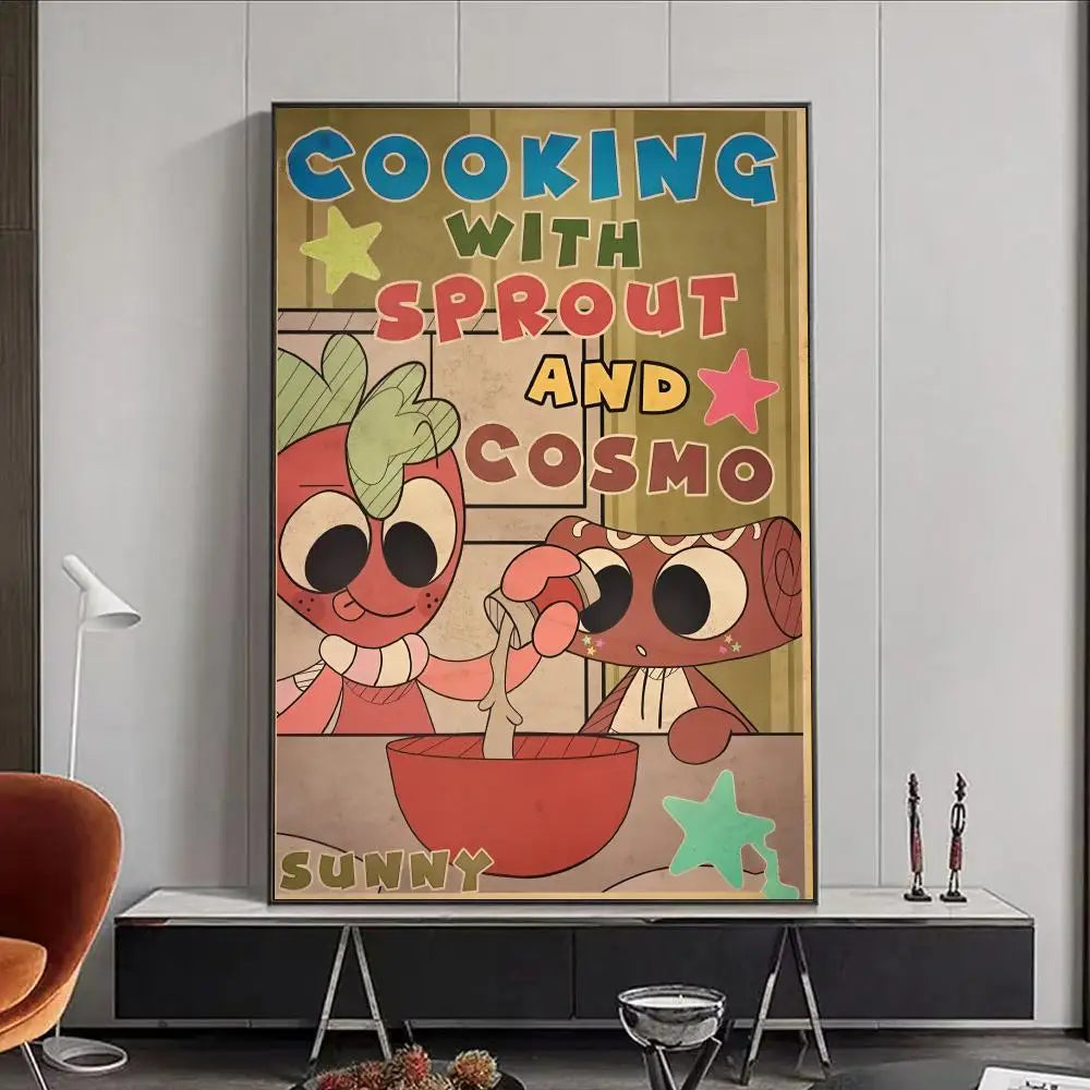 Game D-Dandys World Poster Premium Aesthetic Waterproof Wall Art Sticker for Living Room Or Home Decoration HD Prints Gift