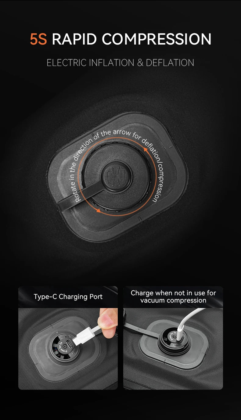 ReeYee Automatic Vacuum Storage Bags for Clothes, Travel Space Saver Bag for Down Jackets & Waterproof Clothing, Sealed Compress