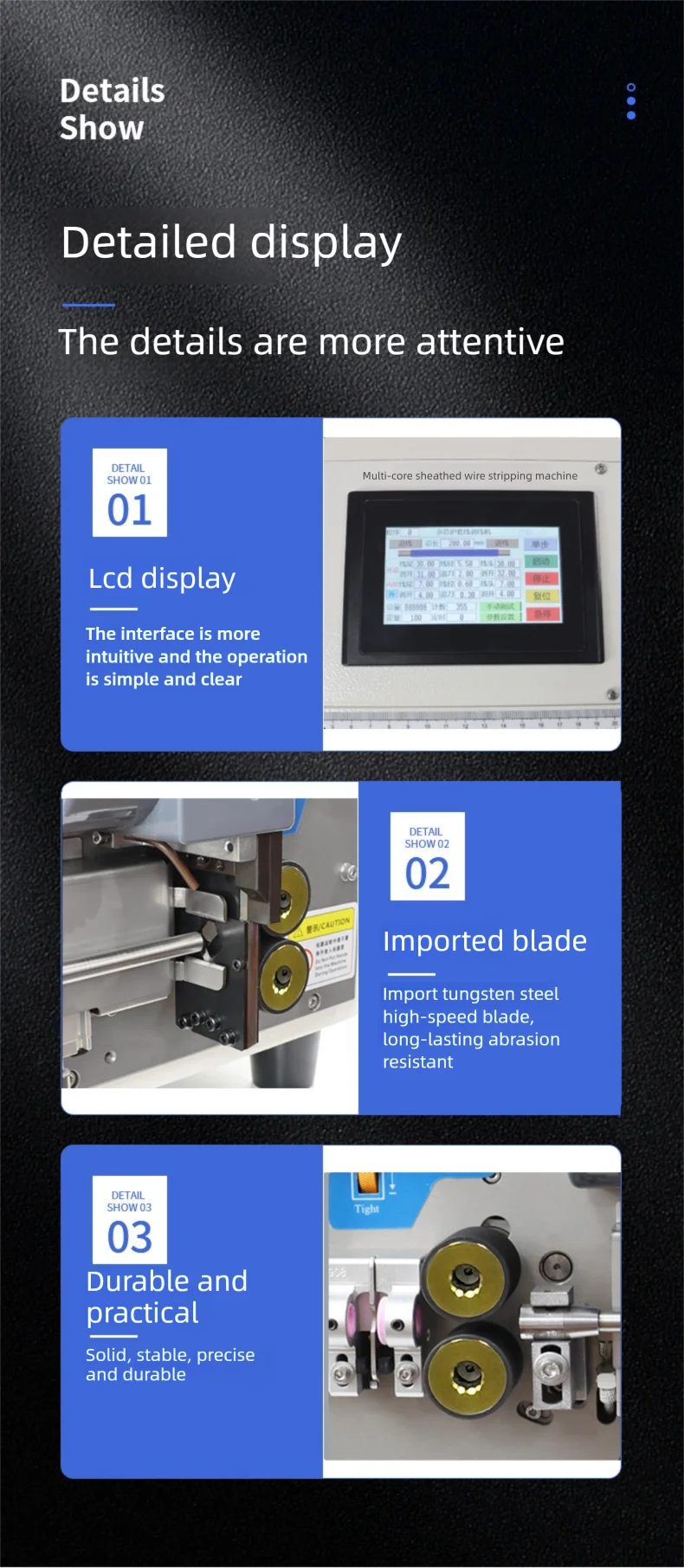Computer Sheath Wire Cutting Stripping Peeling Machine AWG 0.1-7mm2 Automatic Wire Cutter Stripper 1-9999 mm Cutting Length