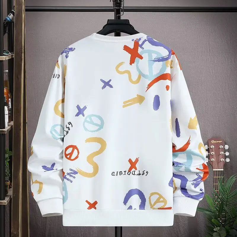New Spring Collection Men's Sweatshirt Japanese Cartoon Graphic Hoodie Plus Size Top Loose Fit Fashion Men's Clothing