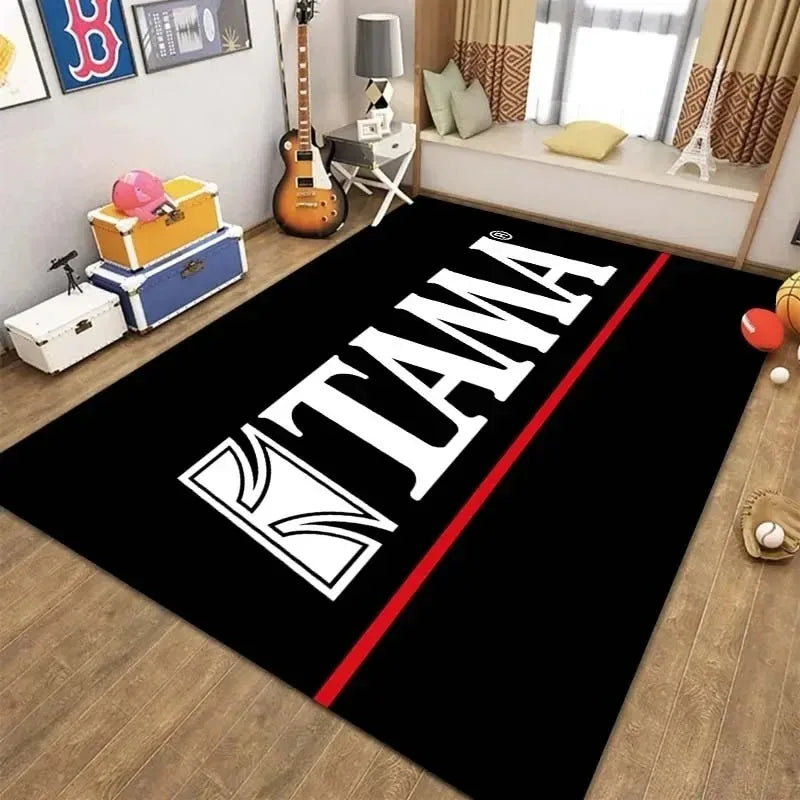 Stylish T-TAMA Drum Print Carpet for Home Decor Carpet for Music Enthusiasts Unique Rug for Jazz or Electronic Drum-Themed Decor