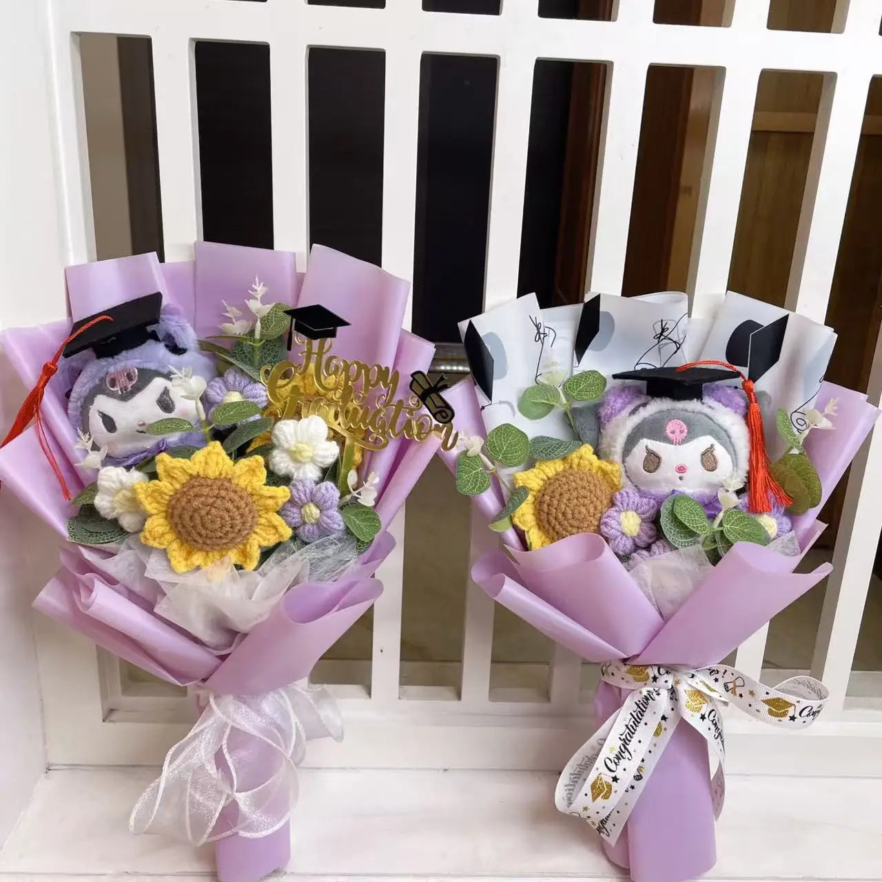 Cartoon Anime Series Hellokitty Kulomi Plush Toys Creative Graduation Bouquet Children's Day Birthday Graduation Gifts For Kids