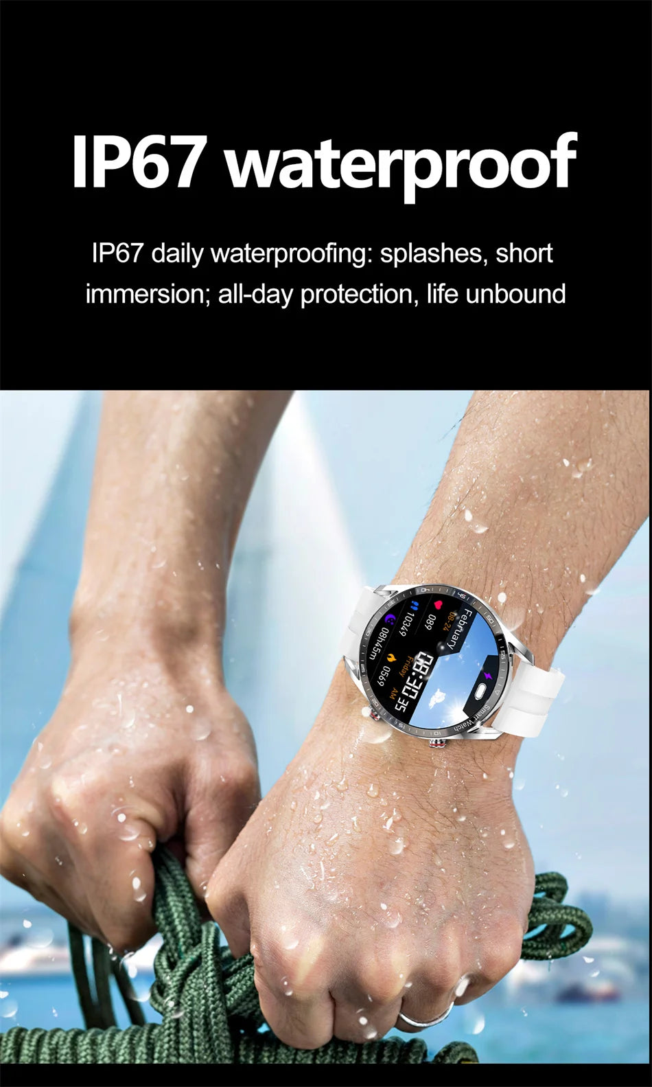 ChiBear New 1.53inch Bluetooth Call Smart Watch Men Multi-Sport Mode Heart Rate Health Monitoring Waterproof Business Smartwatch