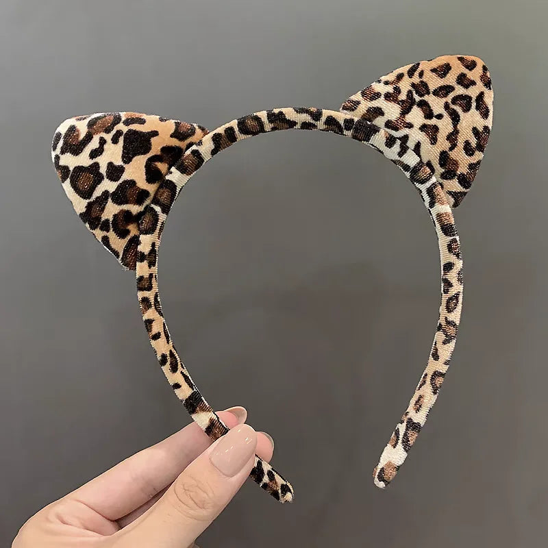 Korean Cute Cat Ear Headband Head Hoops Women Girls Simple Hair Bands Headbands Fashion Elastic Face Washing Bezel Headwear
