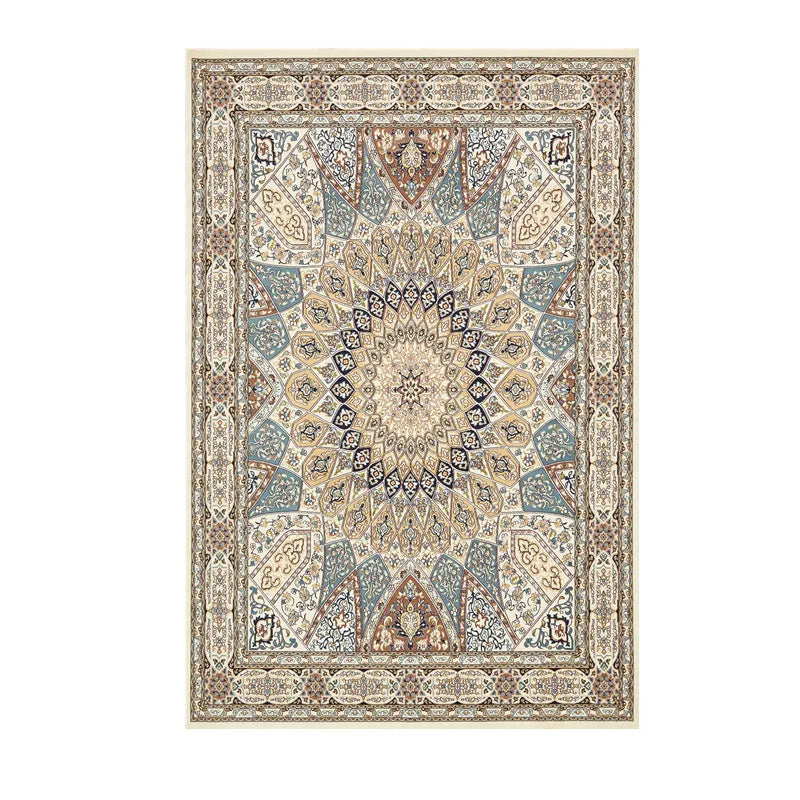 VIKAMA Washable Foldable Imitation Cashmere Carpet Entry Door Mat Persian Retro Style Living Room Bedroom Bed Soft Mat
