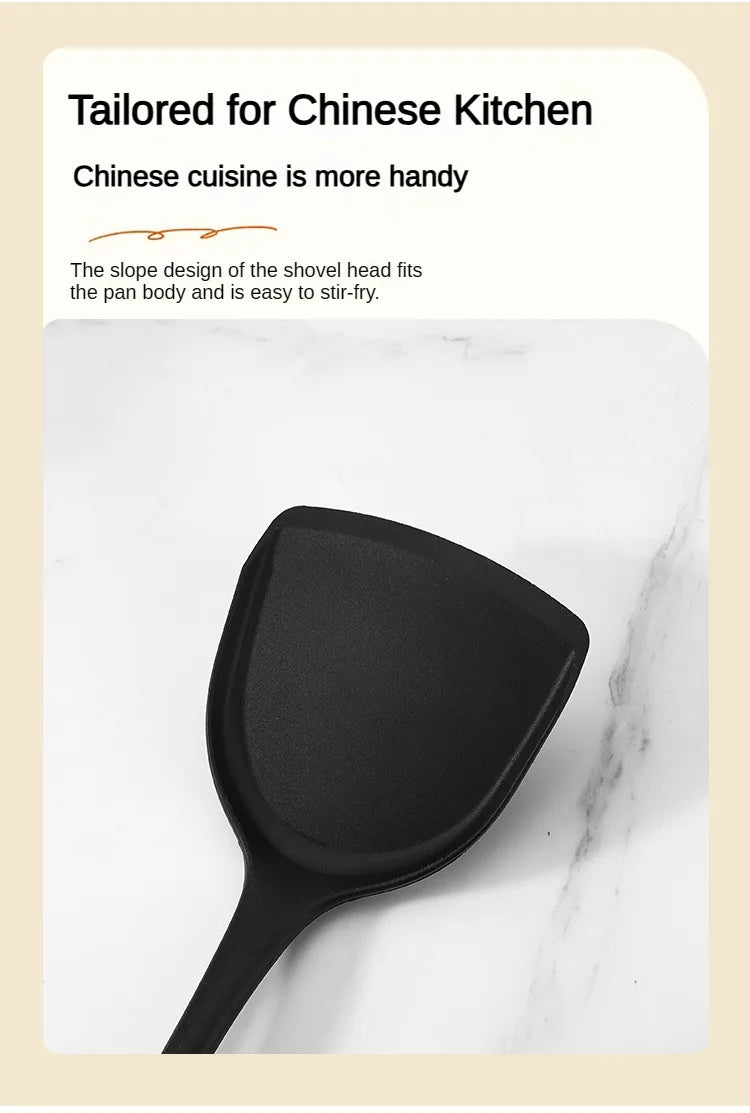 1/10PCS Food-Grade Silicone Kitchen Tools Set, Heat-Resistant Slotted Spoon for Non-Stick Cookware & Hot Pot, Multi-Use Strainer