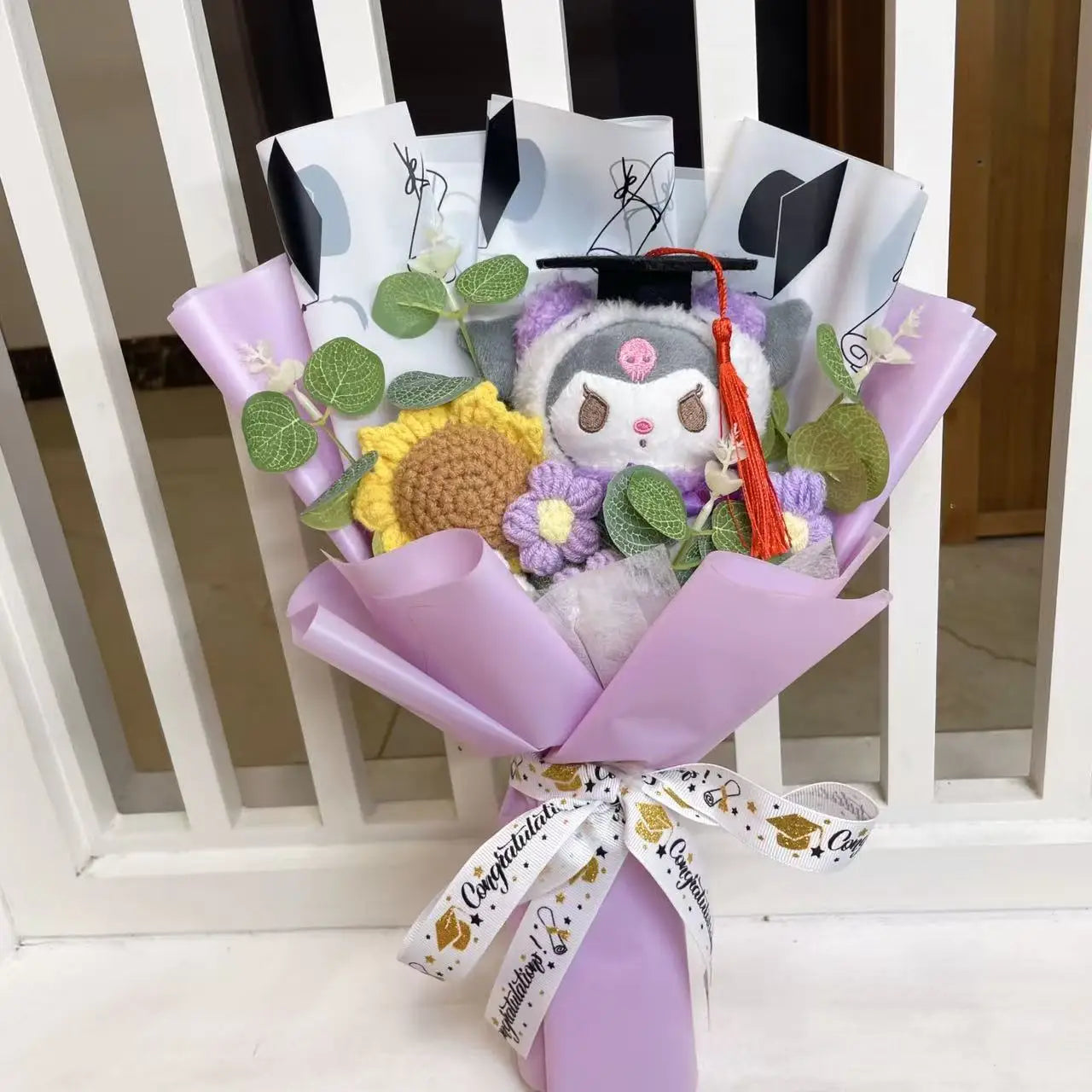 Cartoon Anime Series Hellokitty Kulomi Plush Toys Creative Graduation Bouquet Children's Day Birthday Graduation Gifts For Kids
