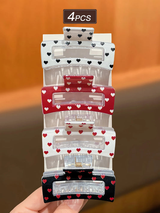 4pcs Fashionable Ladies Hair Claw Clips Stylish Versatile Hair Accessories for Daily Use Ideal Gift Recommendation