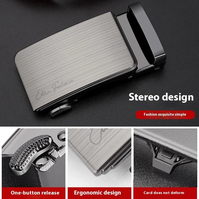 Fashion Designer Belt for Men High Quality Genuine Leather Men Belt Alloy Buckle Automatic Belt Business Belt Men