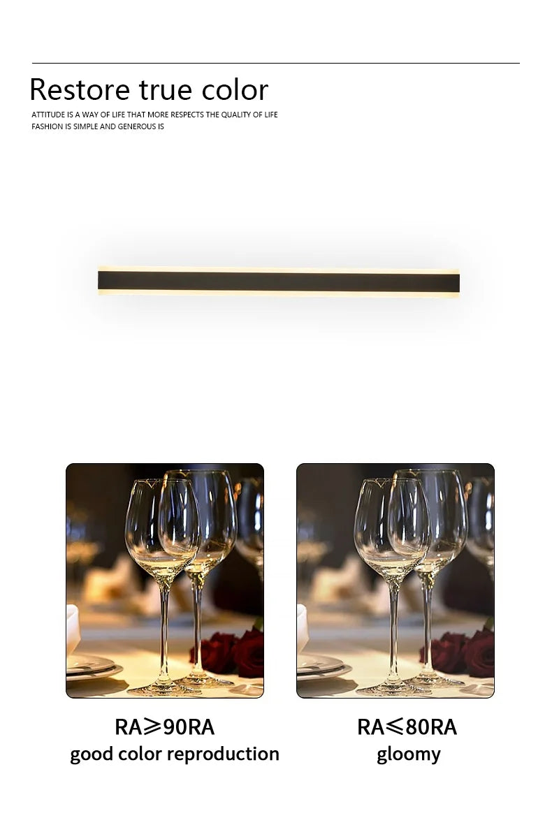 Wall Lamps Line Minimalist  Light Long Strip  Outdoor Waterproof Garden Decoration Villa Background Wall Garden Lights