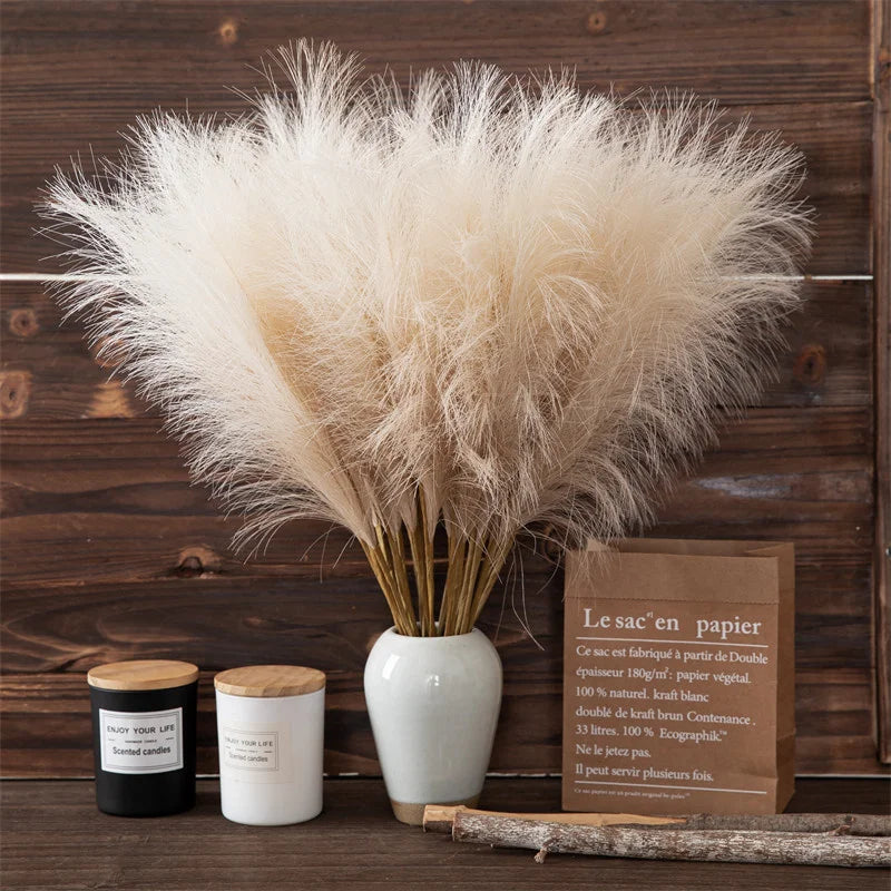 10Pcs Artificial Flower Pampas Grass Fake Plant Reed Wedding Decoration Flowers Blue Pampas Bouquet Boho Decor Home Accessories