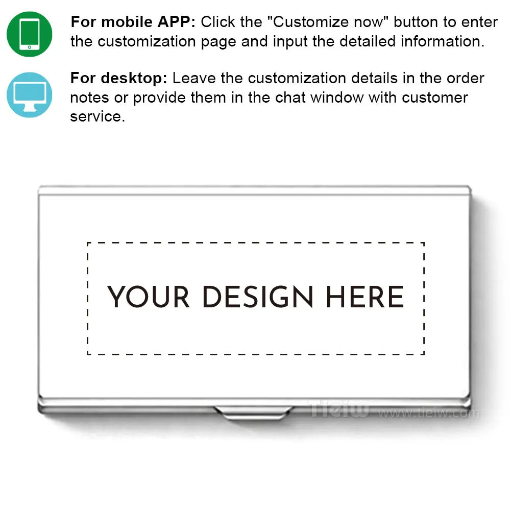 Personalized Name Card Holder, Custom Laser Engraved Name/Logo Aluminum Business Card Box for Office & Gifts