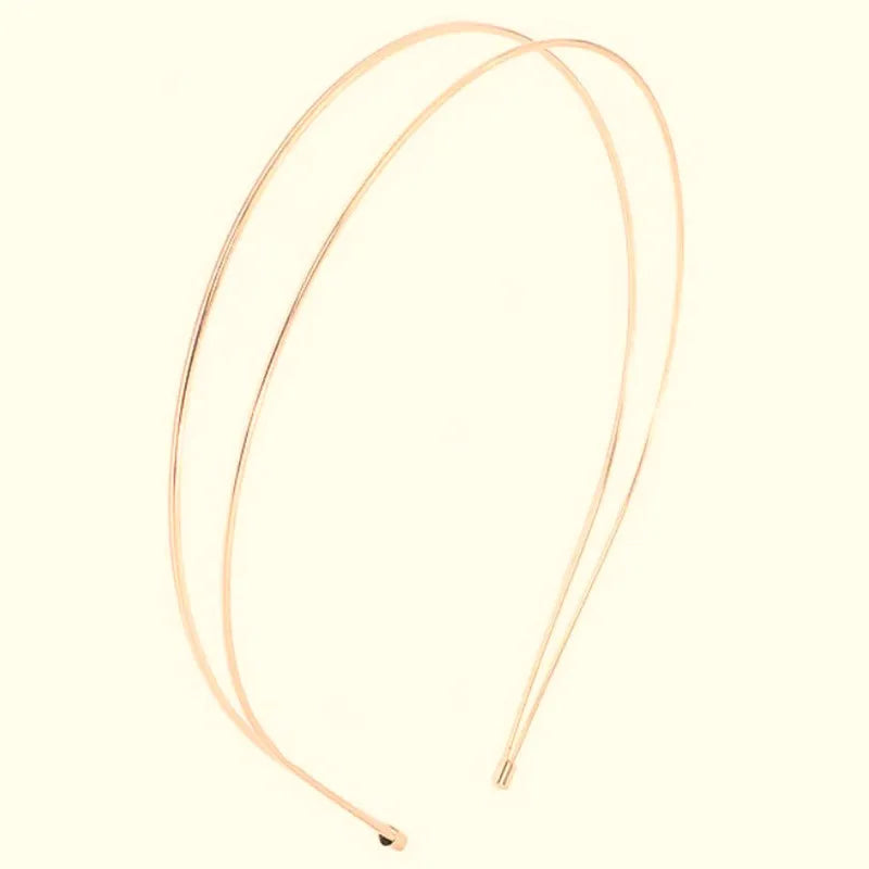 Double Metal Smooth Four Seasons Thin Strip Overlay Minimalist Female Headband