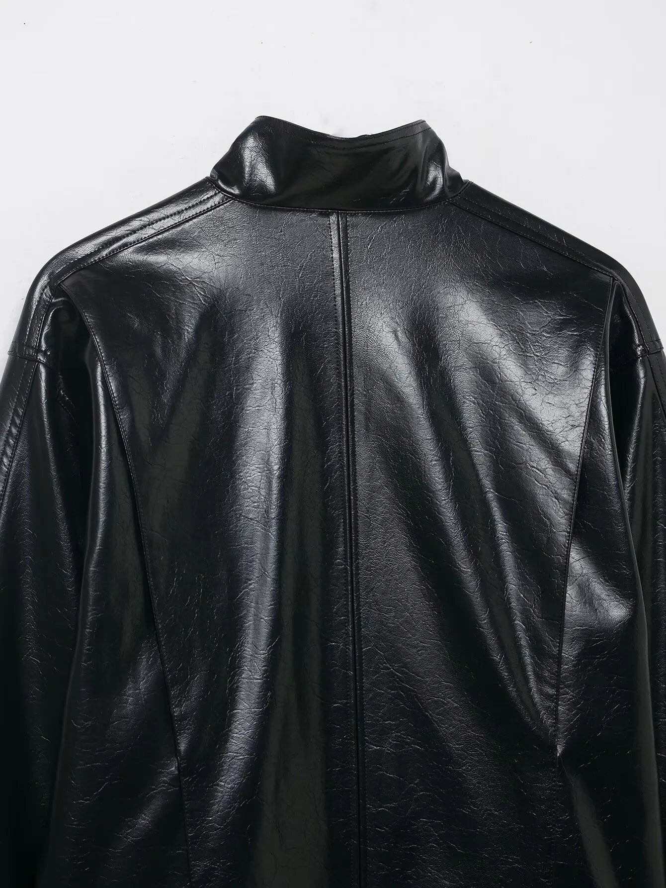 EDSA Women PU Leather Bomber Jacket Motorcycle Coat Black Spliced Zipper Fly Pu Leather Coat For Female New Street Style