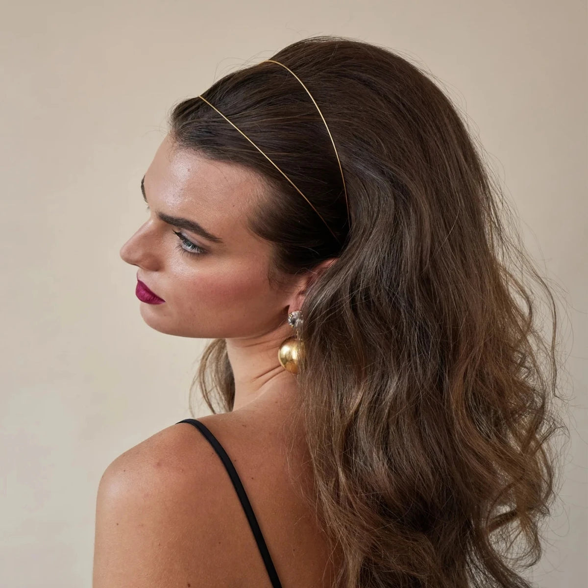 Double Metal Smooth Four Seasons Thin Strip Overlay Minimalist Female Headband