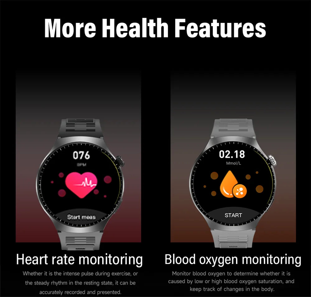 LAXASFIT 2026 New Smart Watch for Men Full Touchscreen Bluetooth Call Sports Fitness Smart Wristwatch Holiday Gift