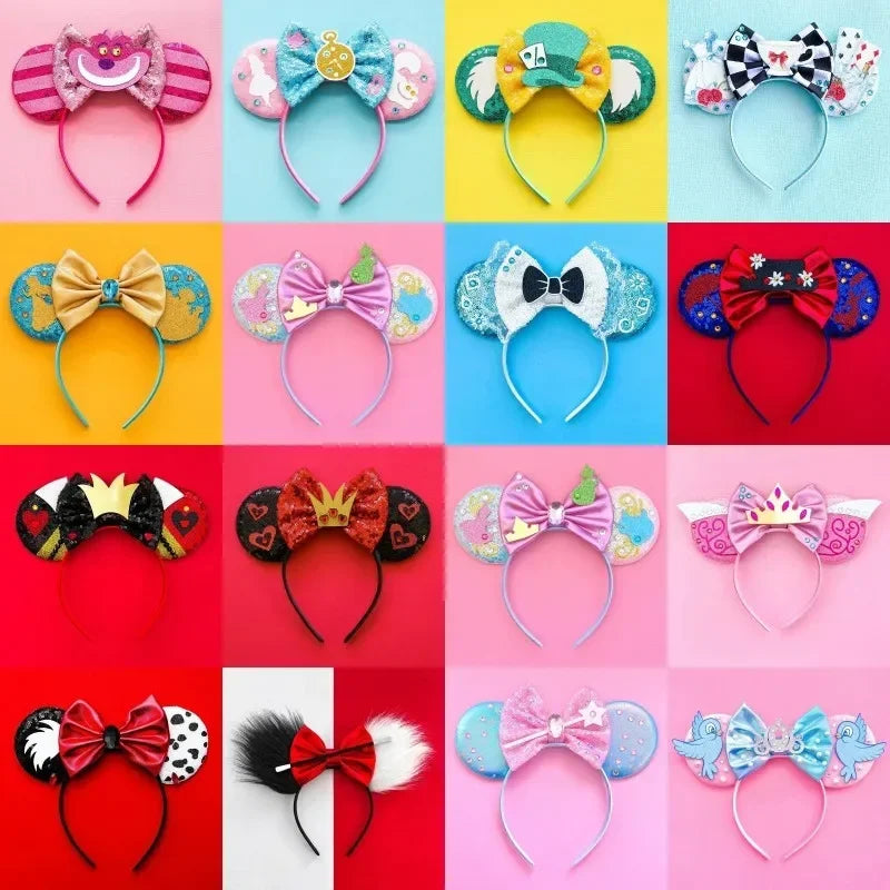 Disney Mickey Mouse Hairbands Frozen Ear Headband for Adults Anna Elsa Snowman Olaf Headwear Women Kids Girls Hair Accessories