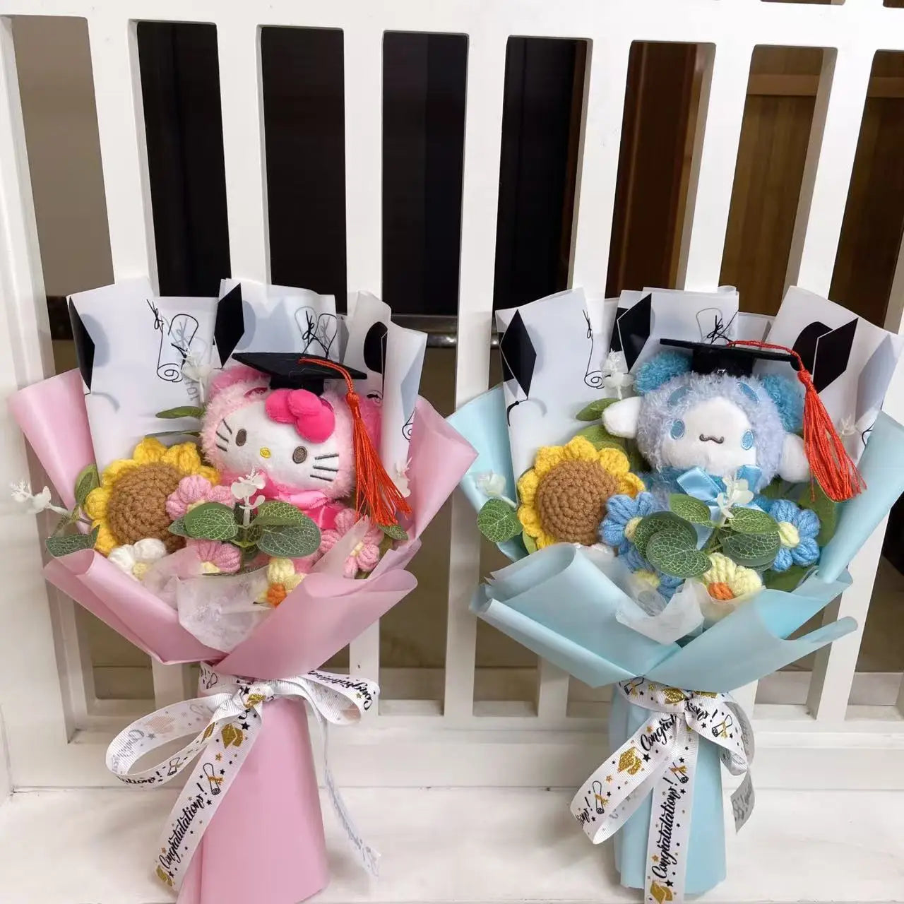 Cartoon Anime Series Hellokitty Kulomi Plush Toys Creative Graduation Bouquet Children's Day Birthday Graduation Gifts For Kids