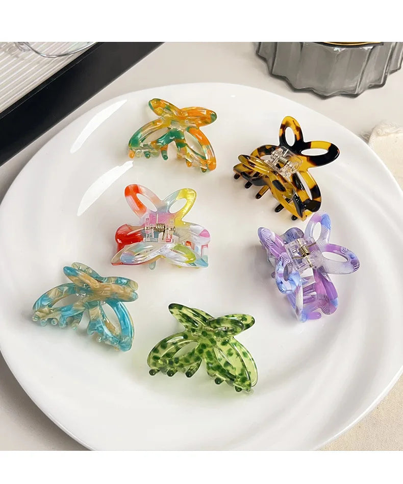 Small Butterfly Beautiful Hollow Butterfly Knot Hair Clip At The Nape of The Head Hair Clip Shark Clip Hair Accessory for Women
