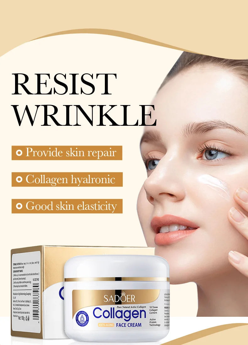 SADOER Collagen Firming Face Cream Moisturizing Hydrating Face Creams Faical Cream Beauty Face Skin Care Products