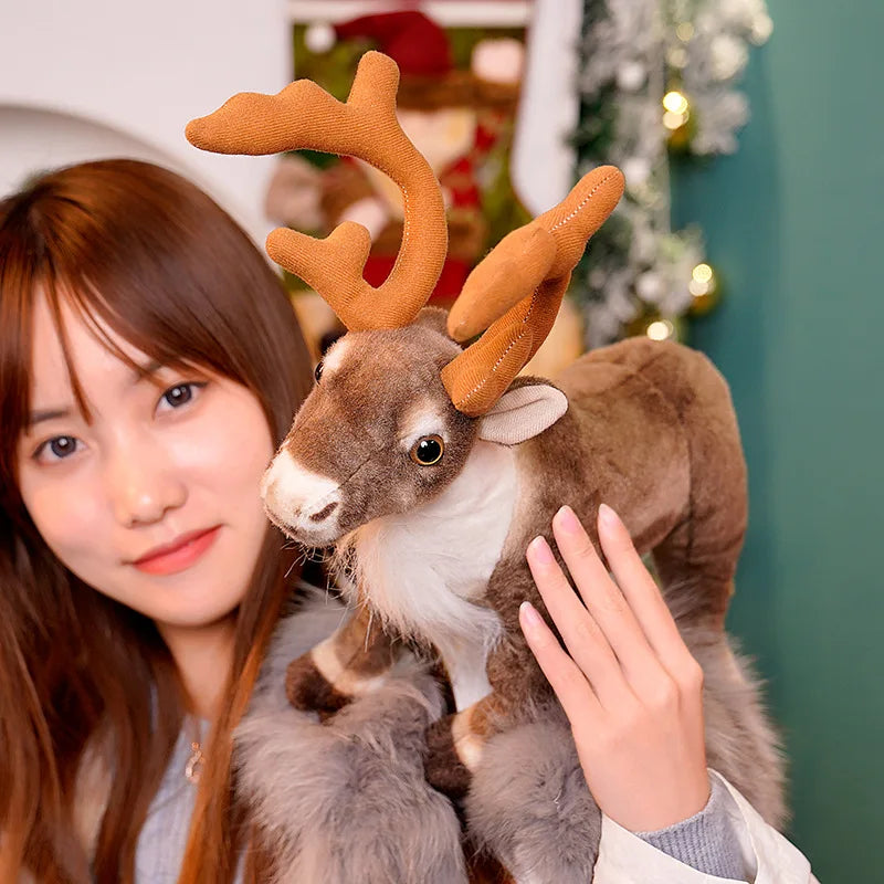 Simulation Reindeer Plush Toy Christmas Deer Plushies Doll Xmas Elk Soft Toys Merry Christmas New Year Decor Best Gifts for Kids