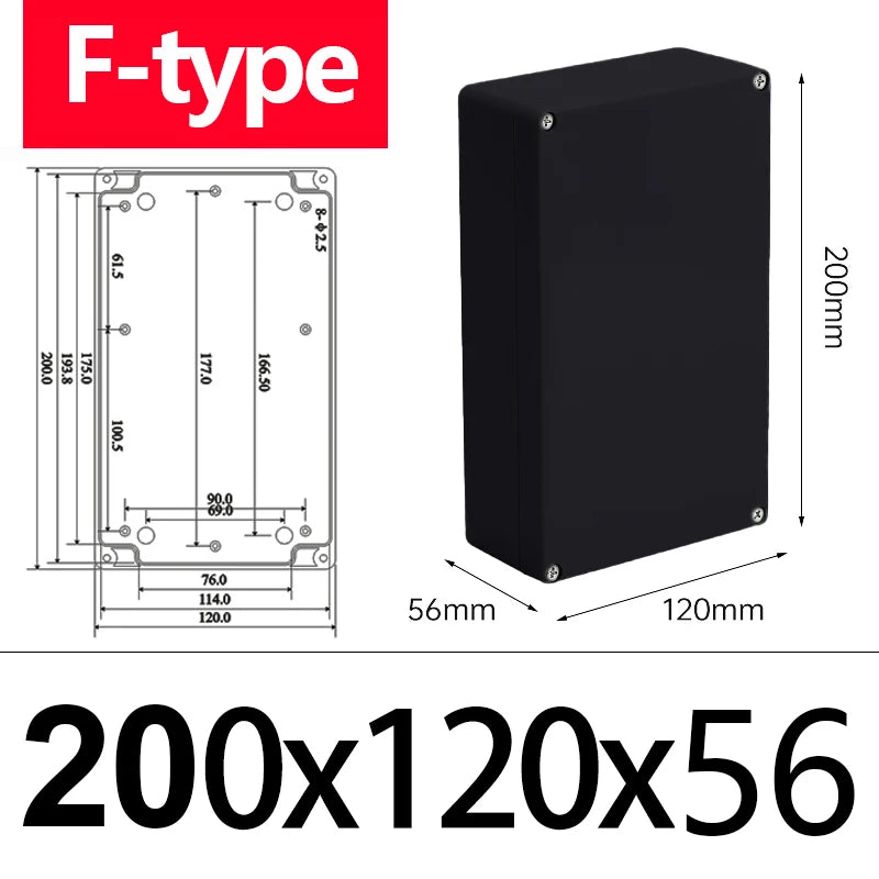 ABS Waterproof Box Housing Electronic Safe Case Plastic Boxes Black Wire Junction Box Plastic Organizer IP67 Waterproof Enclosur