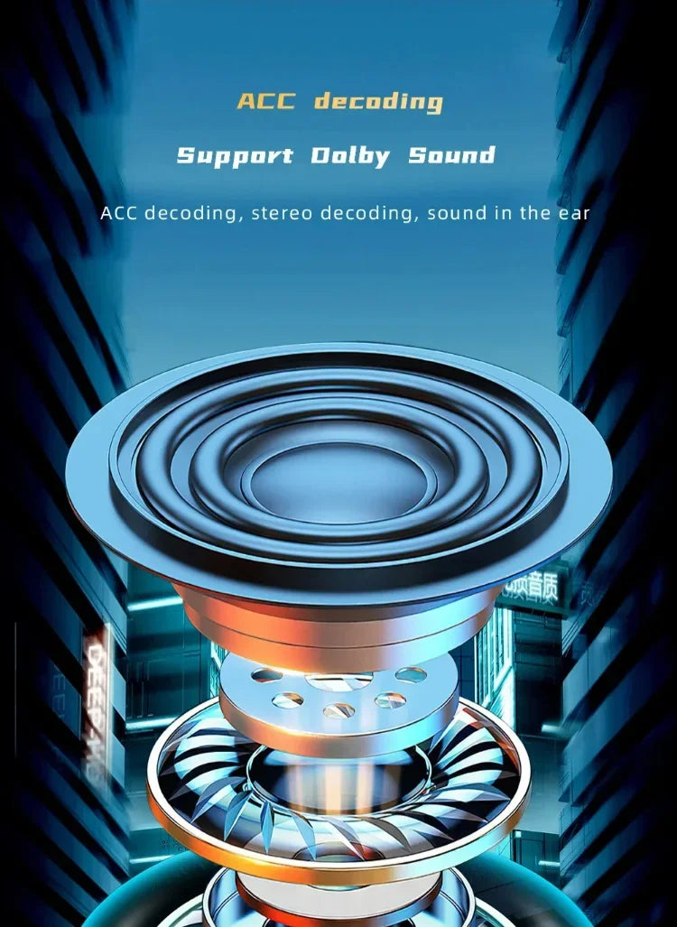 PRO90 Bluetooth 5.3 Headphones TWS Wireless Earphones with LED Display Stereo Headset Touch Control Earbuds Noise Reduction