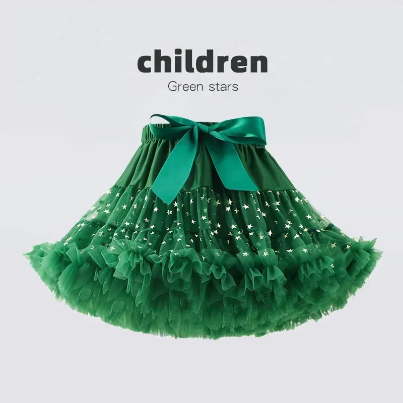 HOT Girls Tutu Skirts Solid Fluffy Tulle Princess Ball Gown Pettiskirt Kids Ballet Party Performance Dress for Children PP001