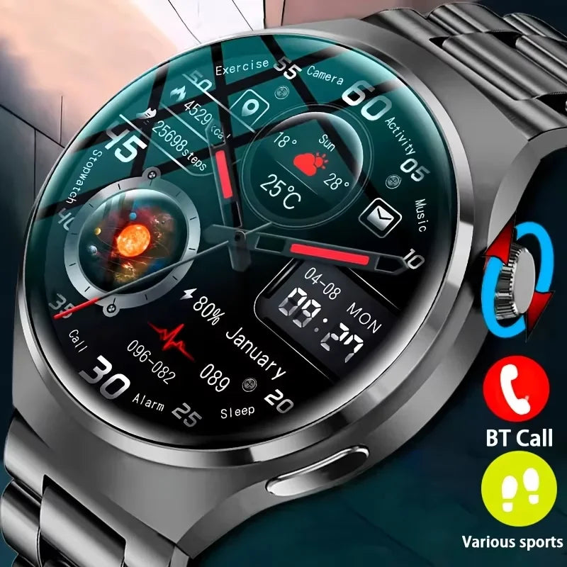 LAXASFIT 2026 New Smart Watch for Men Full Touchscreen Bluetooth Call Sports Fitness Smart Wristwatch Holiday Gift