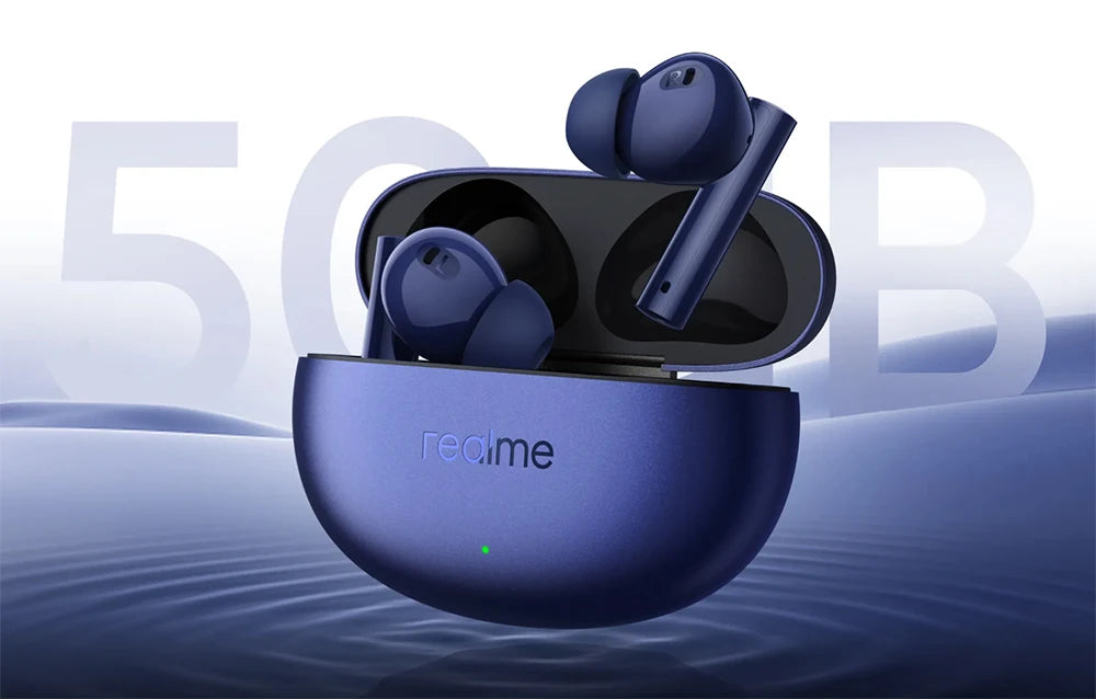 Global Version realme Buds Air 5 TWS Earphone 50dB Active Noise Cancellation Wireless Headphone 38Hour Battery Life Bluetooth5.3