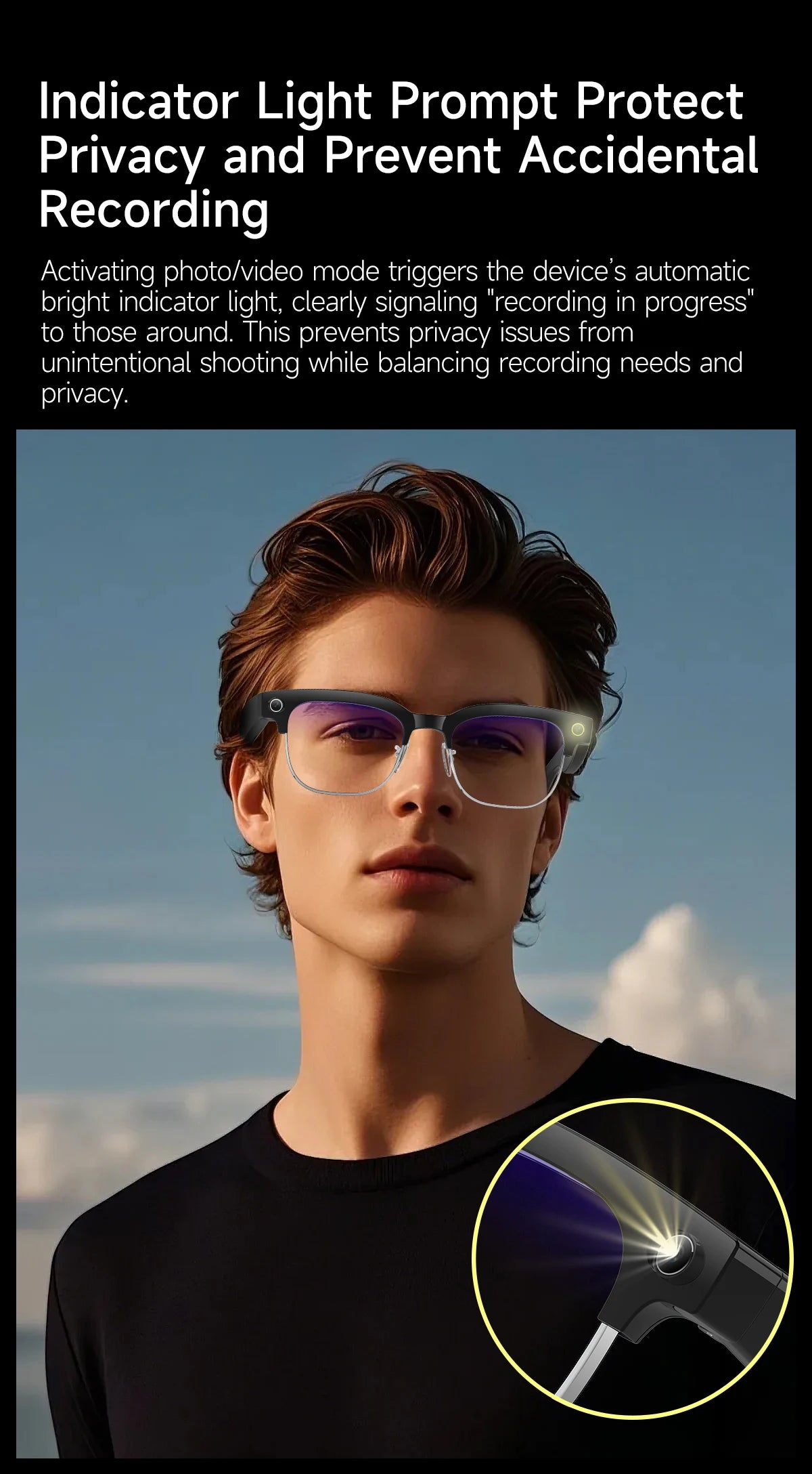 2026 New AI Smart Glasses 4K 8MP HD Camera Video 1080P 100+ Languages Translation WiFi Sunglasses Bluetooth Call Music Men Women