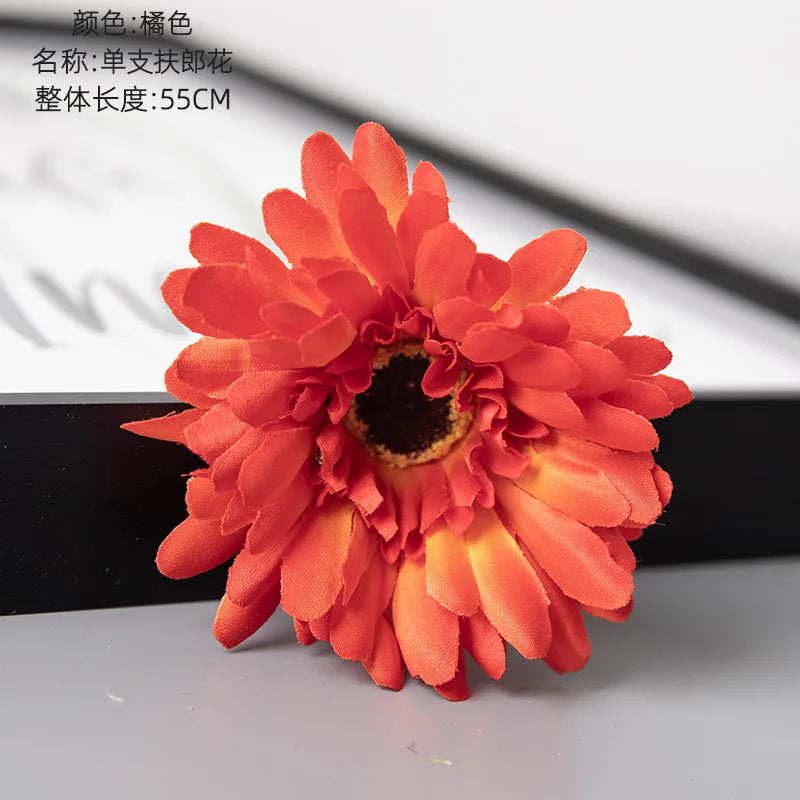 1piece 55cm Artificial Gerbera Flower Branch Wedding Garden Decoration Fake Silk Sunflower Party Home Decoration Accessories