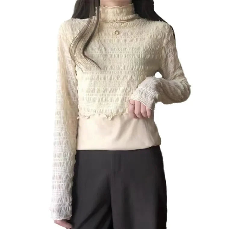 Woman Clothes Half-high Neck Casual Elegant Bottoming Shirt Long-sleeved T-shirt Slim Fit Fashion Tops Women's Thermal Underwear
