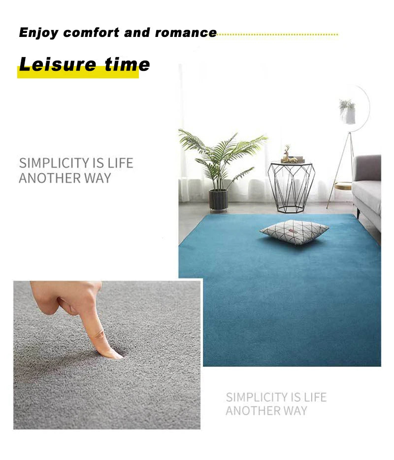 VIKAMA Modern Coral Velvet Carpet Soft Non-Slip Living Room Bedroom Carpet Large Area Children's Play Floor Mat For Home Decor