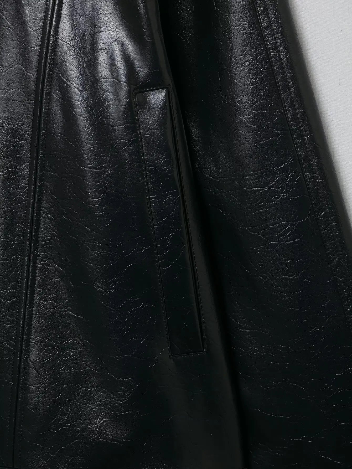 EDSA Women PU Leather Bomber Jacket Motorcycle Coat Black Spliced Zipper Fly Pu Leather Coat For Female New Street Style