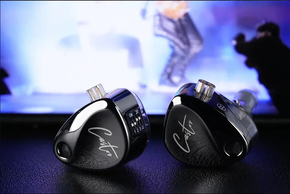 KZ Castor Wired Earbuds Improved Bass HiFi Earphone 2 Dynamic High-end Tunable Balanced Armature In-ear Headphone Music Headset