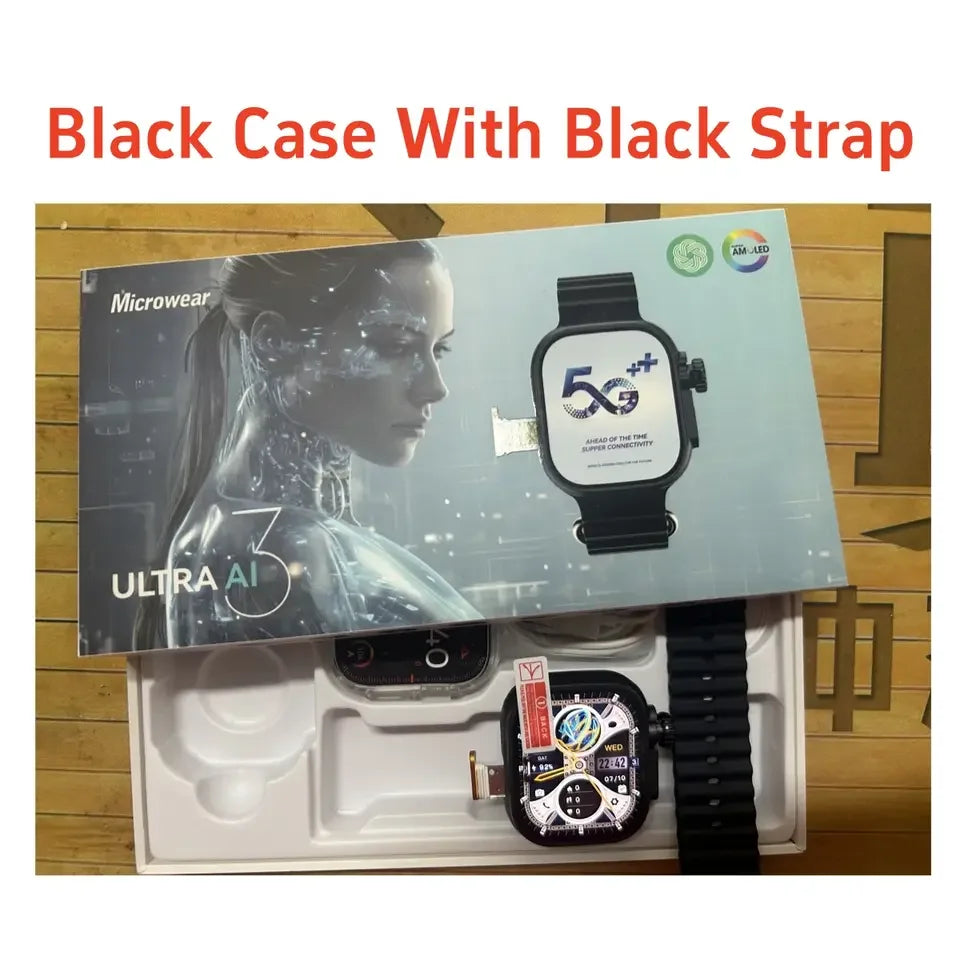New Ultra Ai3 Smartwatch 4G Android Amoled HD Camera GPS WIFI Google Play Store App Download Game Bluetooth Smart Watch