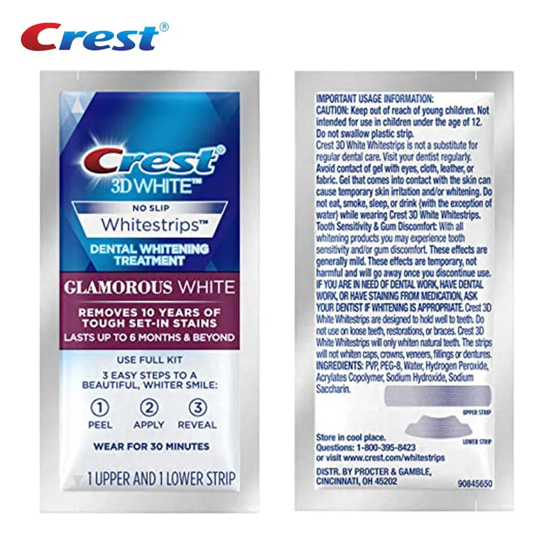 Crest 3D Whitestrips Dental Bleach Teeth Whitener Strips Glamorous White Crest Whitening Strips Teeth Whitening 5/7/14 Treatment