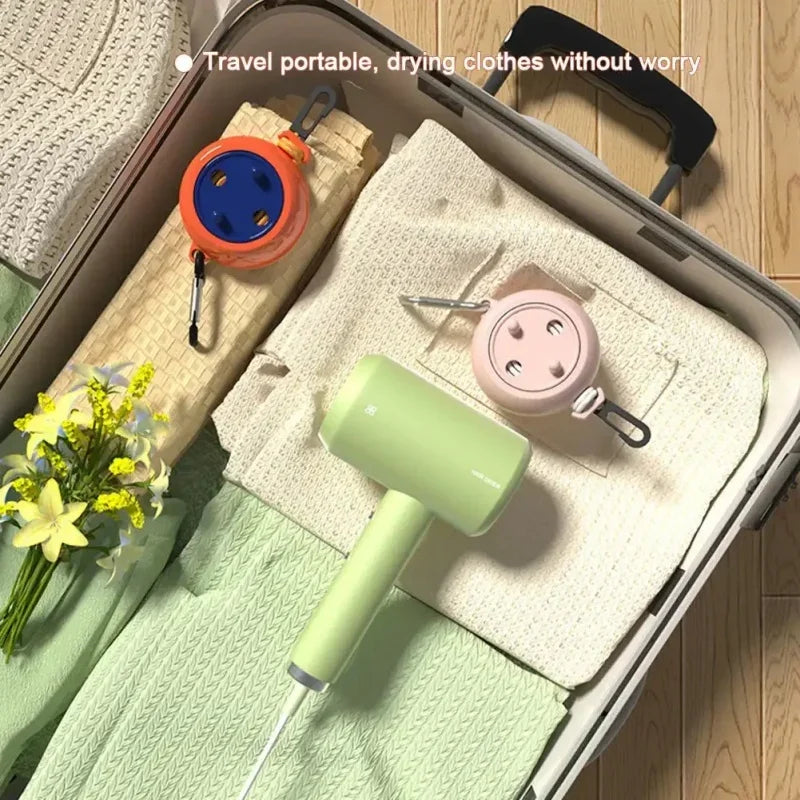 10M Retractable Clothesline Outdoor Travel Portable Clothes Drying Rack Windproof  Washing Line For Camping Home Laundry Hanger