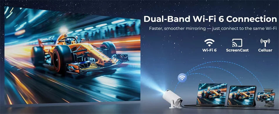 New Projector 4K Wifi6 290ANSI Cinema Outdoor Portable Projetors ﻿BT5.4 1080P 1280*720P Home Cinema Outdoor Projetor