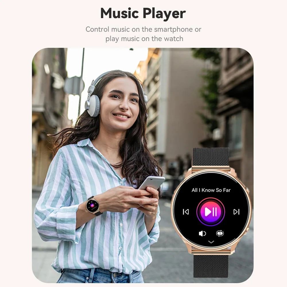 Women's Fitness Smartwatch with 1.20" Display Heart Rate Sleep Monitor Menstrual Cycle Tracker IP67 Waterproof for iOS Android