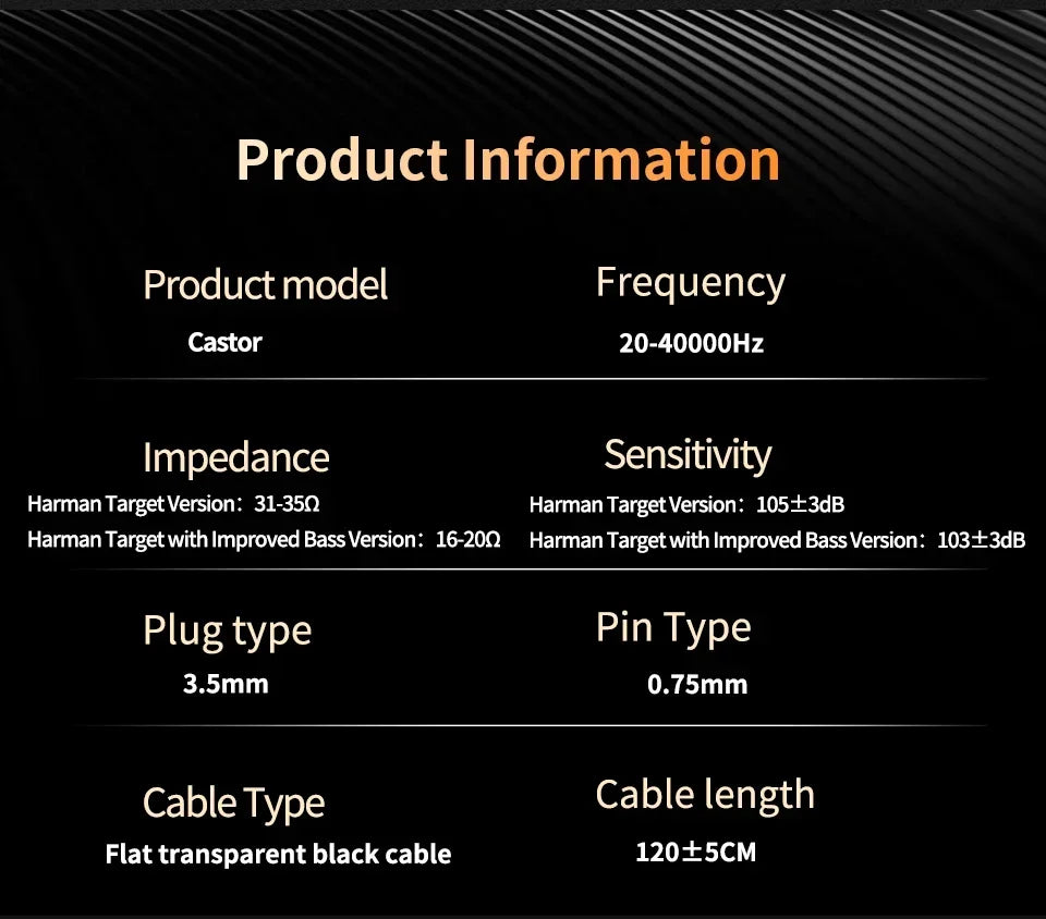 KZ Castor Wired Earbuds Improved Bass HiFi Earphone 2 Dynamic High-end Tunable Balanced Armature In-ear Headphone Music Headset