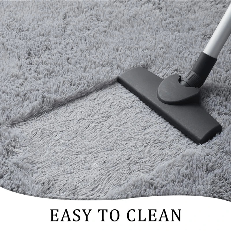 VIKAMA black Area Plush for Bedroom, Living Room Fluffy Rug, Large Area Rug Shag Shaggy Carpet Soft Plush Furry Bedside Rug