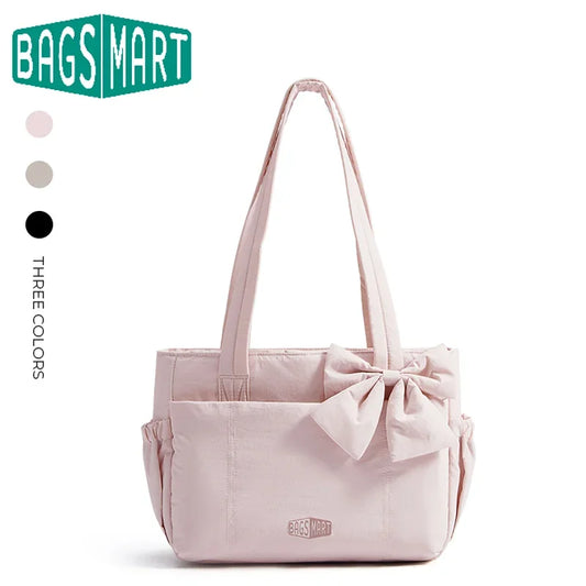 BAGSMART Tote Bag University Padded Shoulder Bag for Women Large Capacity Travel Handbag Daily Commute Women's Bag