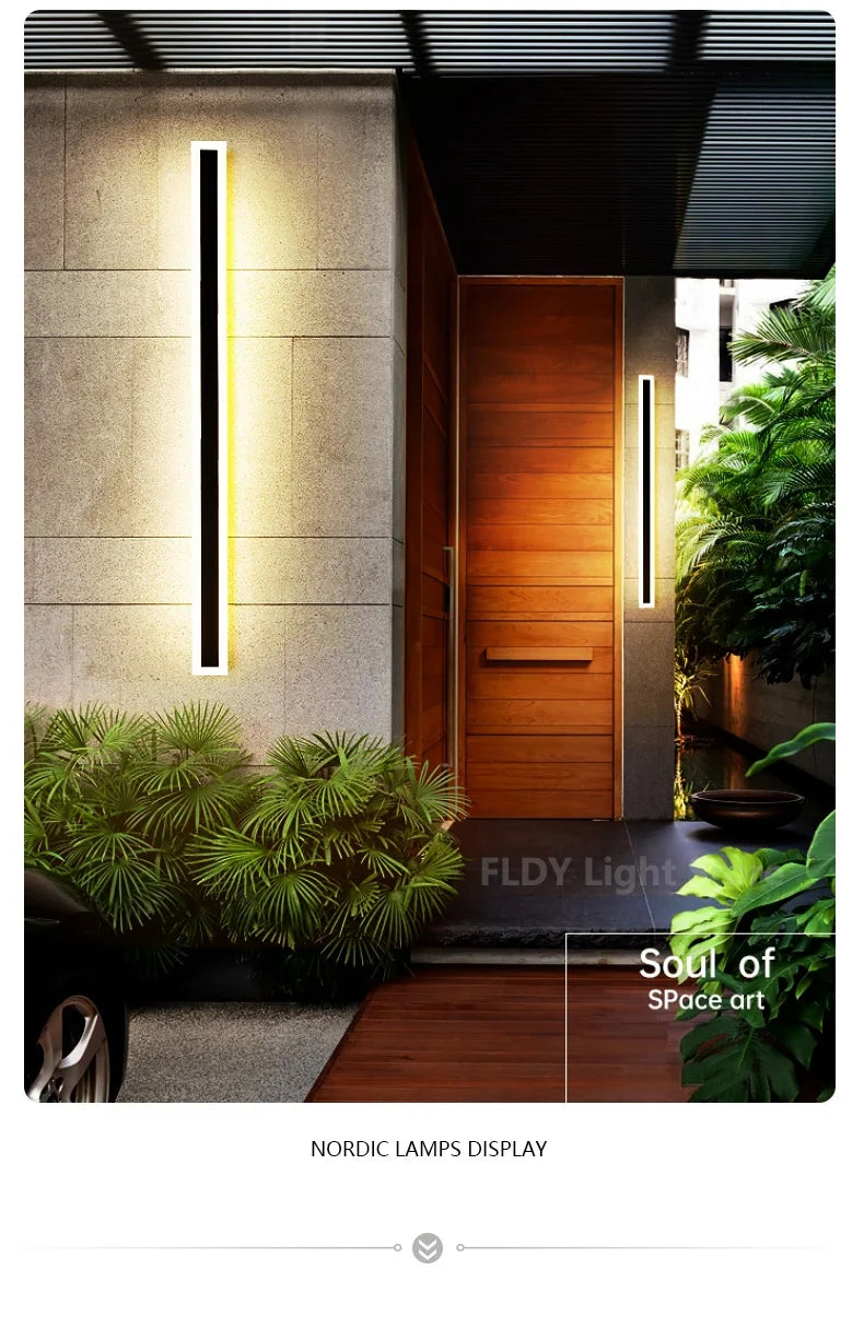 Wall Lamps Line Minimalist  Light Long Strip  Outdoor Waterproof Garden Decoration Villa Background Wall Garden Lights