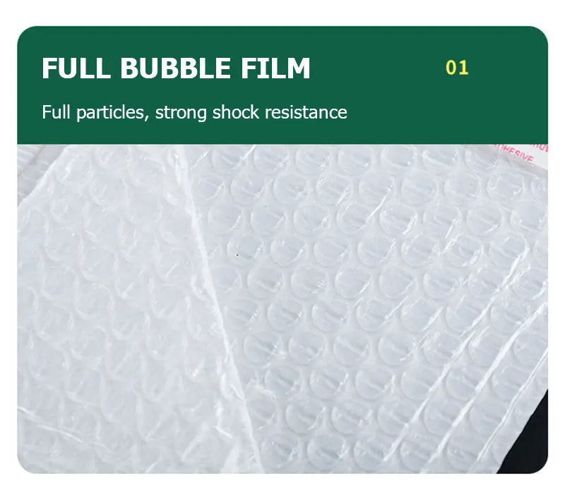 50pcs Film Waterproof Bubble Bag Packaging Express Bag White Foam Self Seal Packing Bag Shipping Bag Thickened Envelope Bags
