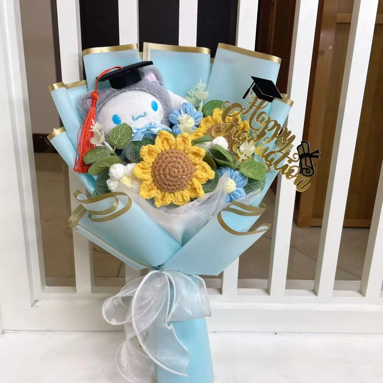 Cartoon Anime Series Hellokitty Kulomi Plush Toys Creative Graduation Bouquet Children's Day Birthday Graduation Gifts For Kids