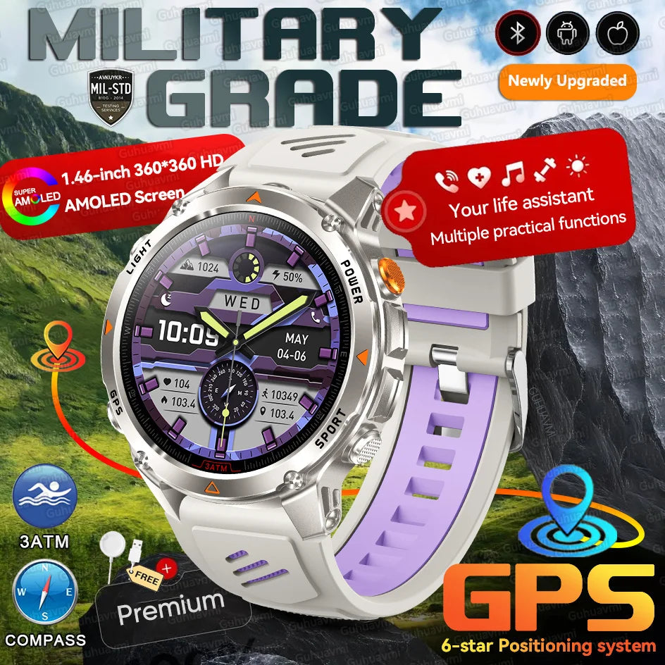 Forerunner 570 GPS Smart Watch 3ATM Waterproof  AMOLED Screen MULTI-BAND GNSS Compass Altimeter Flashlight Sports Smartwatch Men